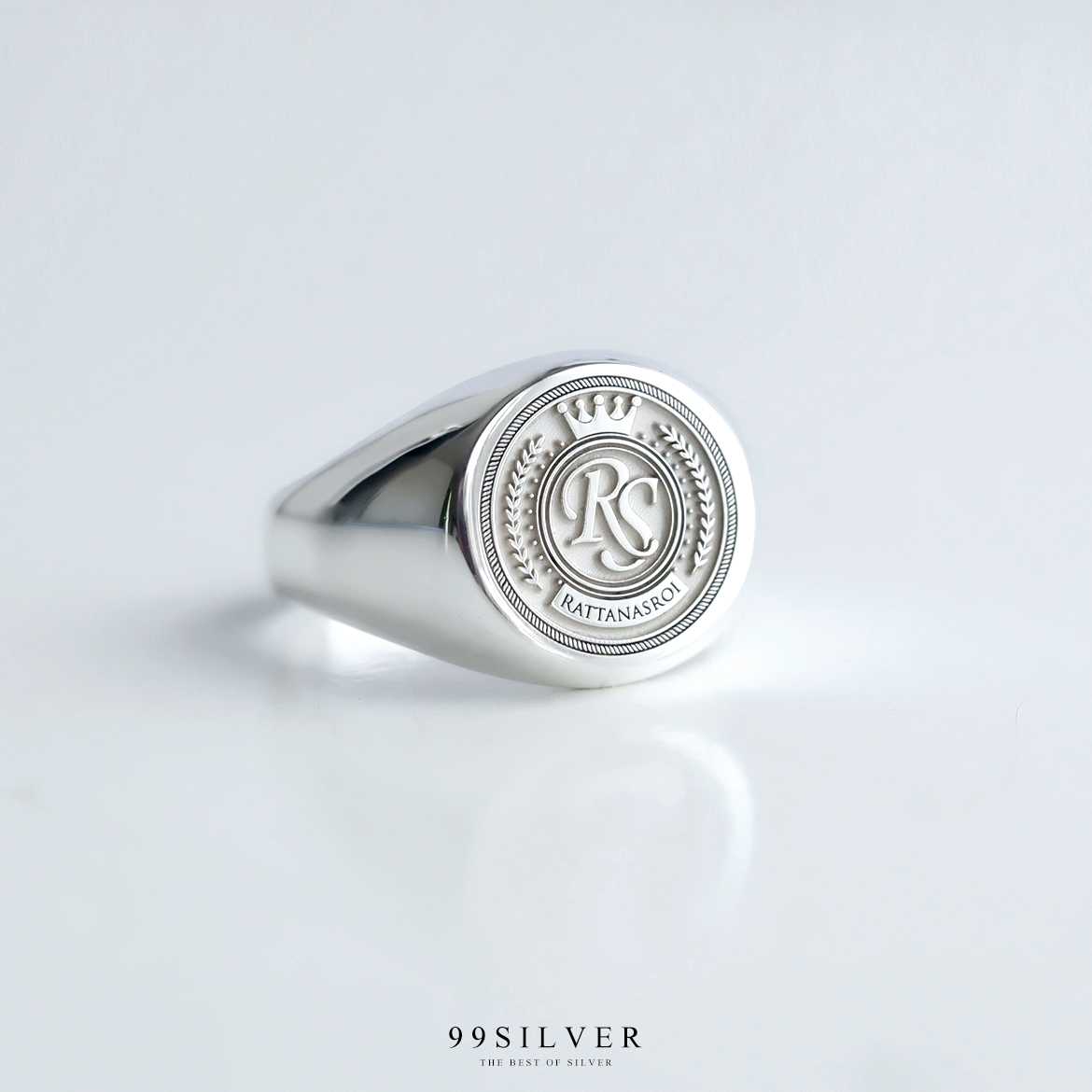 แหวน Signet Ring ออกแบบได้เองตามที่ต้องการ ตัวเรือนหน้ากลม 14x14 มิลลิเมตร