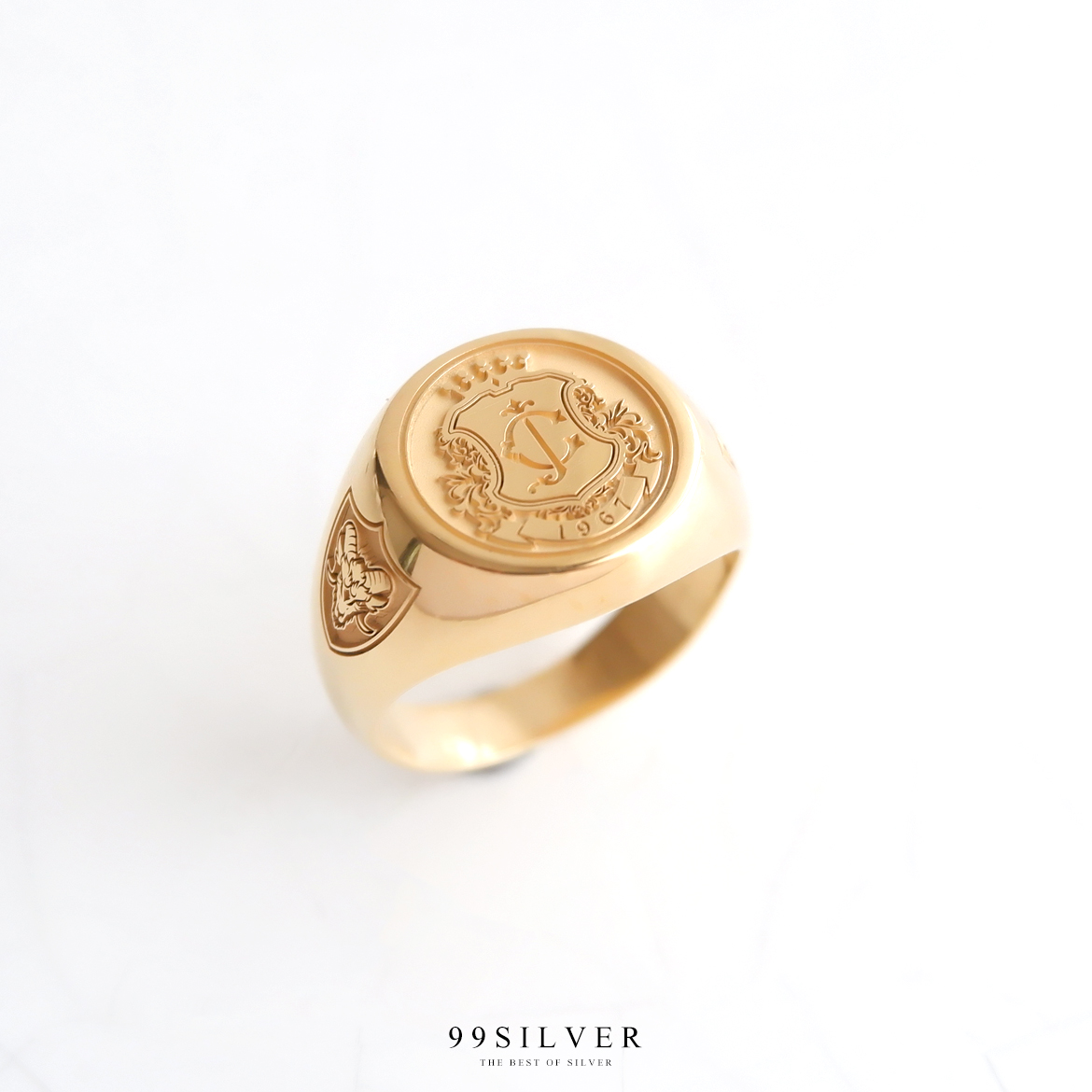 แหวน Signet Ring ออกแบบได้เองตามที่ต้องการ ตัวเรือนหน้ากลม 14x14 มิลลิเมตร